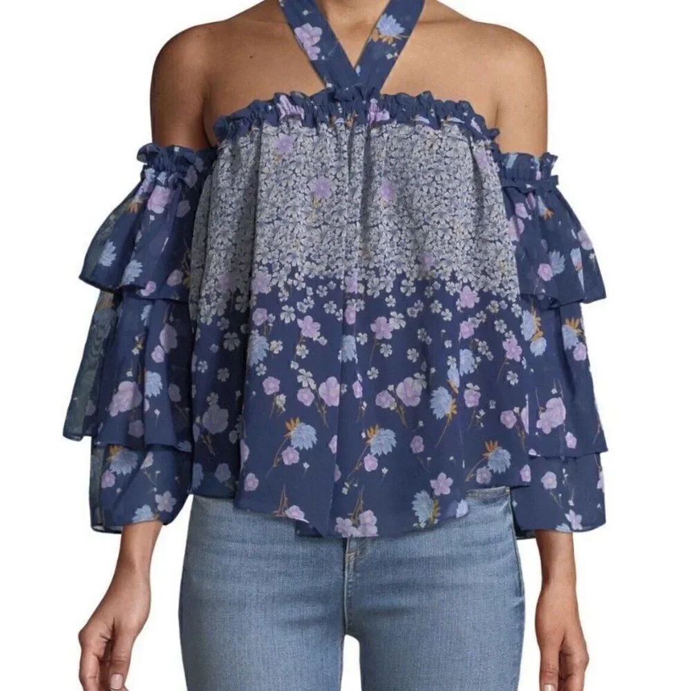 Misa Los Angeles Penille Floral Halter Top